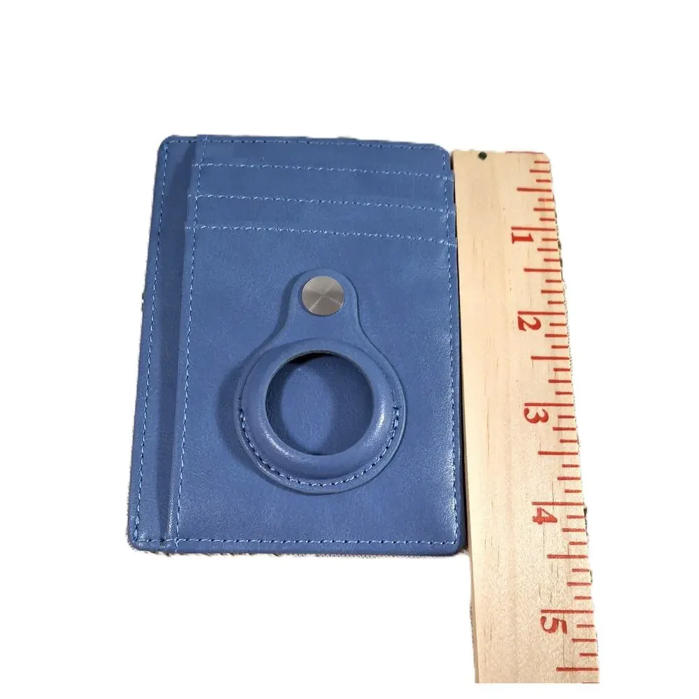 Front Pocket Air Tag Wallet RFID Blocking 3 x 4 Inches Light Blue